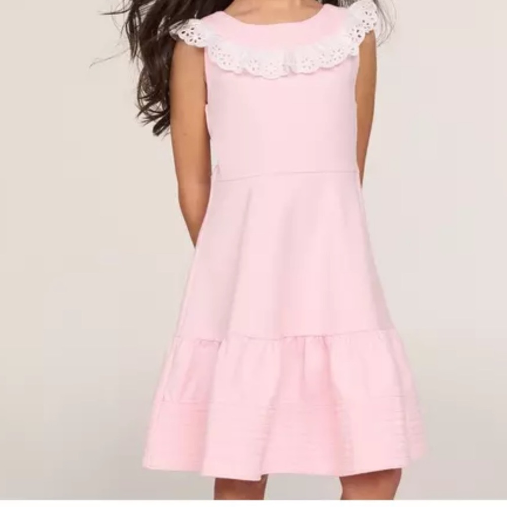 Janie and Jack Light Pink Dress with Lace Collar